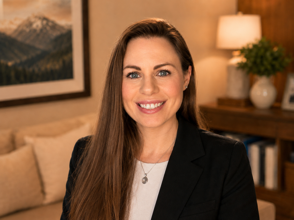Dana-Ann Brown, founder of Inbox to Ops Co., working in her office